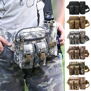

Men Waist Bag Tactical Waist Pack Outdoor Bag Pouch Camping Hiking Waist Water Bottle Belt Bags Camouflage Waist Bag