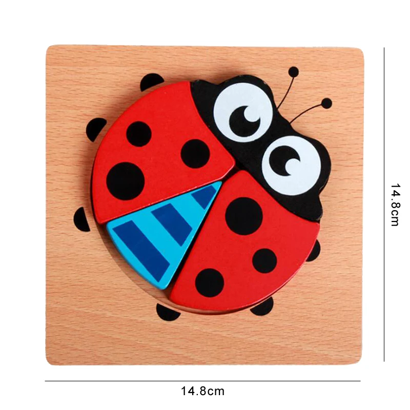 Ladybug Детские Ранние развивающие игрушки, деревянные игрушки-головоломки для детей, цветные обучающие игрушки для детей, деревянные игрушки GYH - Цвет: Ladybug
