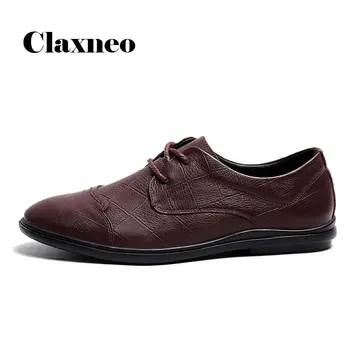 

CLAXNEO Man Shoes 2020 Spring Summer Male Leather Shoes Genuine Leather Casual clax Men's Derby Footwear Handmade Brand