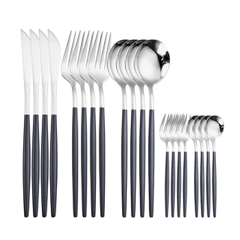 

Stainless Steel Cutlery Set Silverware Dinnerware Set Western Food 20pcs Cutlery Tableware Dinnerware Forks Knives Spoons Sets