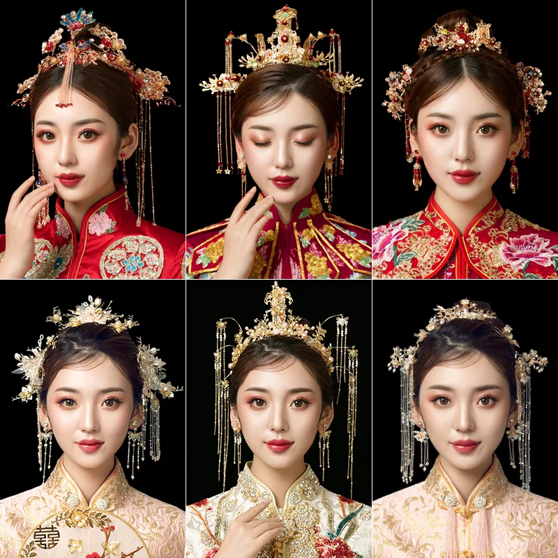 Китайский WeHeaddress традиционный свадебный венец расческа для волос Набор шпилек