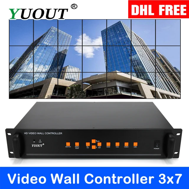 YD-VD21 HDMI видео настенный контроллер 3x7 3x3 VGA AV USB процессор 21 изображения сшитый процессор изображения 21TV показывает Сращивание экрана