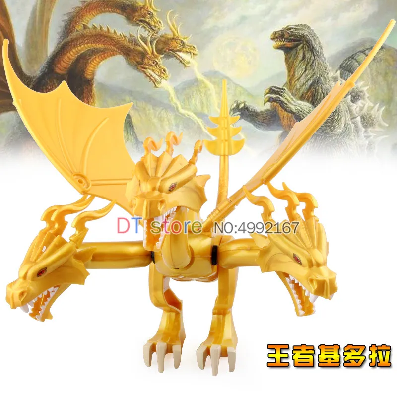 Одна распродажа GXL050 фильм фигурки король Ghidrah Carnotaurus динозавр строительные блоки коллекция деталек детские игрушки