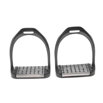 

1 Pair Stainless Steel Horse Saddle English Riding Stirrups - Double Jointed Irons and Wide Base for Support