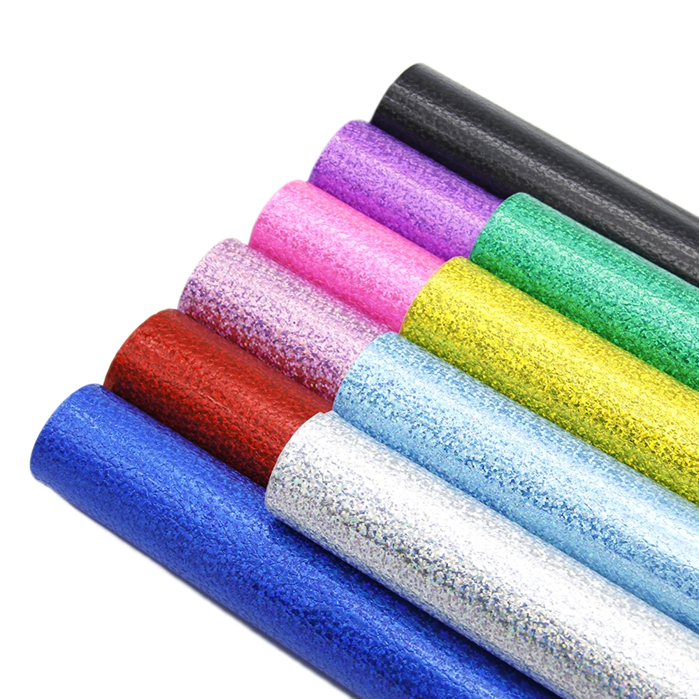 

10 Pcs 20*34cm Solid Color Holographic Litchi Synthetic Leather Set,DIY Handmade Materials For Making Crafts,1Yc6199