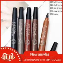 Makeup Eyebrow Pencil Waterproof Fork Tip Eyebrow Tattoo Pencil Long Lasting Professional Fine Sketch Liquid Eye Brow Pencil