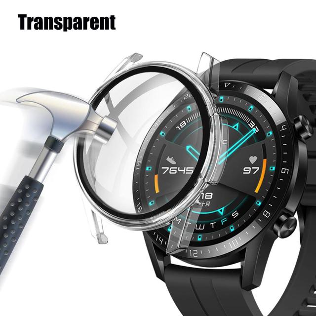 for Huawei Watch GT 2-2e 46mm/42mm Accessories Full Coverage Bumper Tempered Screen Protector huawei gt2e gt2 Cover