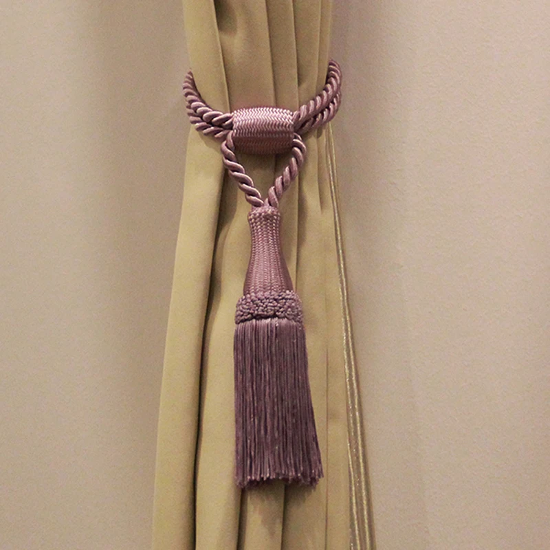 1Pc Tassel Curtain Tieback Hanging Belt Balls Brush Fringe Curtains Accessories Holderback Tie Backs Adjust Buckles Rope curtain accessories curtain tiebacks