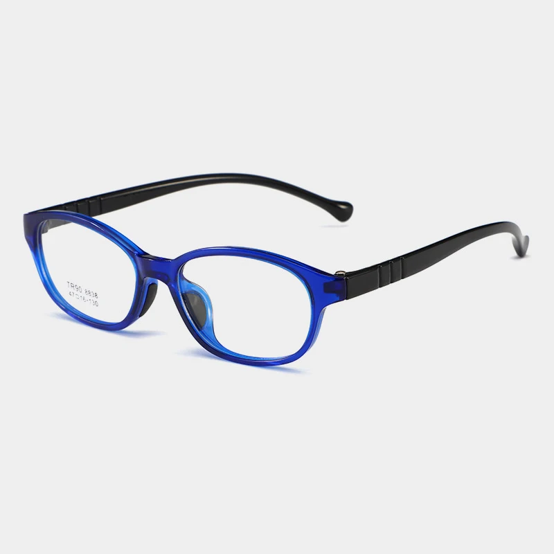 blue black Оптические детские очки в оправе детские очки овальные гибкие очки по рецепту очки для девочек и мальчиков Ультралегкая круглая оправа - Цвет оправы: blue black