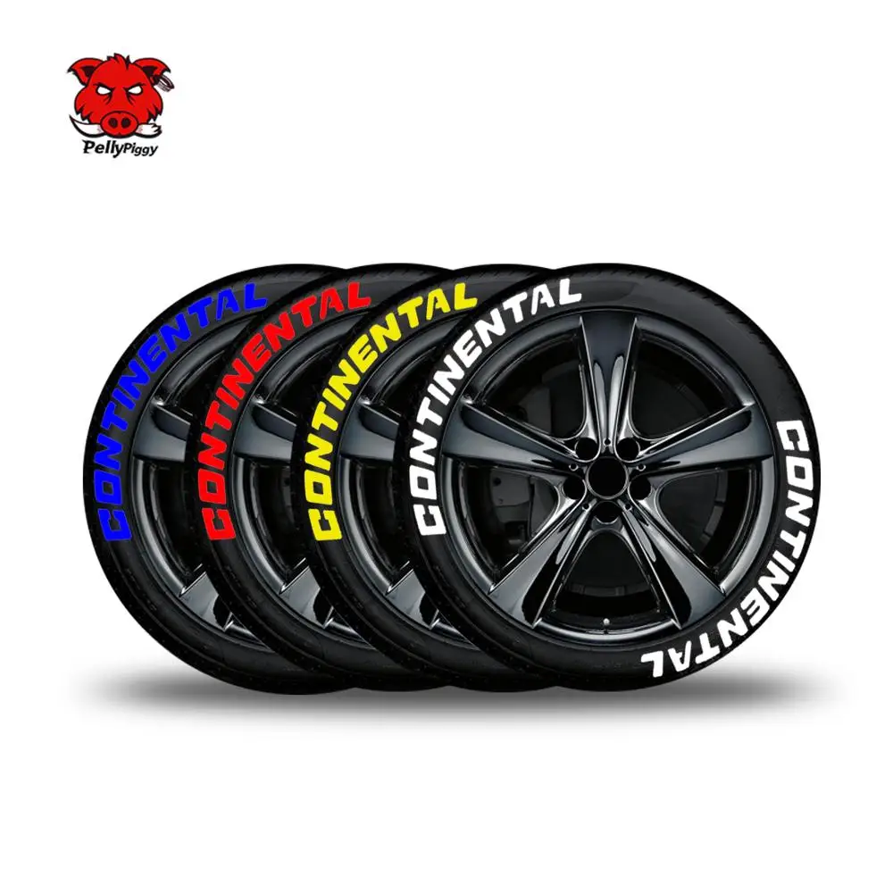 

8sets/lot Car Tire Lettering Stickers Car Tuning Universal 3D Permanent PVC Tire Conjoined Lettering Label Sticker Wheel Sticker