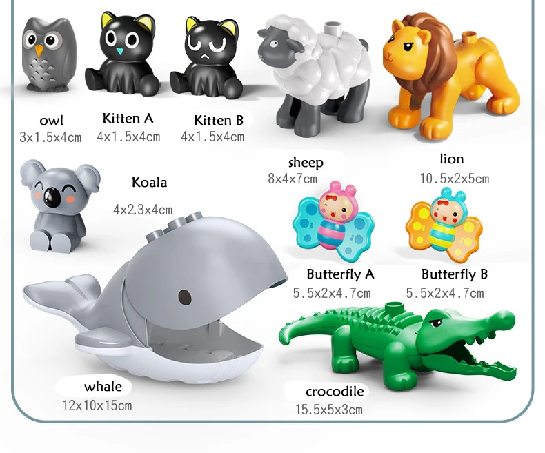 Brick Animal Spelling Building Blocks New Animal Cartoons Sea Flamingo Compatible With Brick Toy For Children Christmas Gift