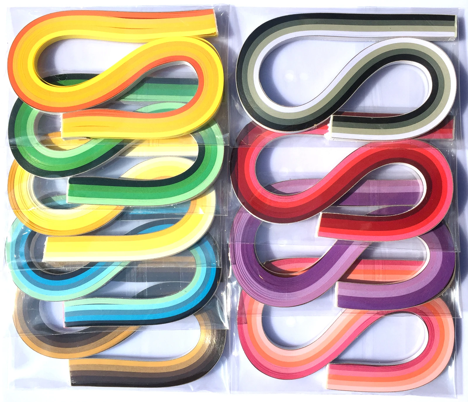

9 sets gradient color assort 3MM/5mm Quilling Paper Strips (39cm length) for DIY card making