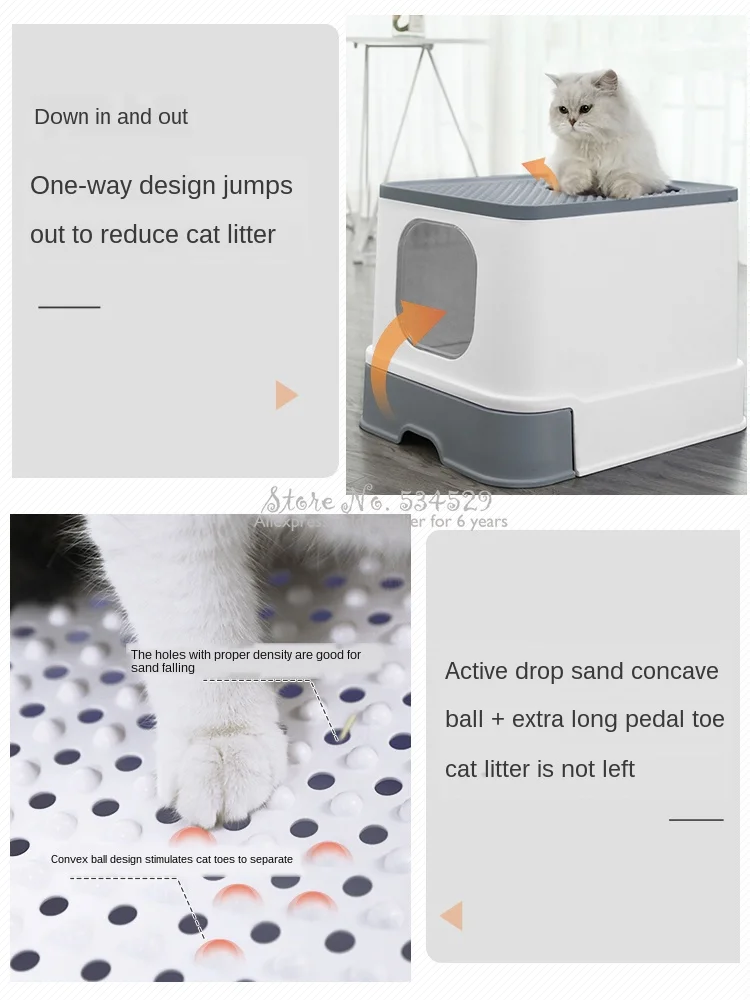 Cheap Fully Enclosed Cat Litter Box Large Anti-spatter Drawer Top Into Cat Toilet Deodorization Cat Supplies Cheap Fully Enclosed Cat Litter Box Large Anti-spatter Drawer Top Into Cat Toilet Deodorization Cat Supplies