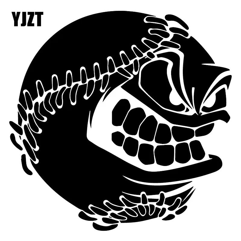 

YJZT 17.3X17CM Baseball ball Funny Cartoon Rear Windshield Decoration Decal Car Sticker C25-0391