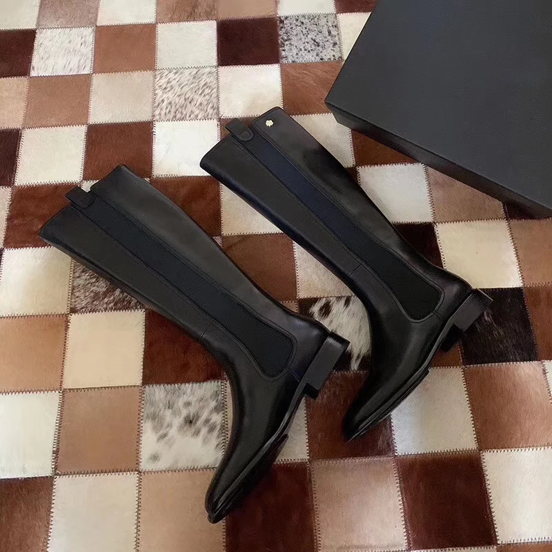 Французские брендовые сапоги из натуральной кожи; женские сапоги до колена; сапоги на высоком каблуке; Зимние Модные пикантные женские высокие сапоги; цвет коричневый, черный