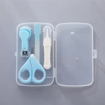 

Baby Nail Scissors Box Nursing Set Nail Clippers Belt Storage Box Four-Piece Set Newborn Cllippers