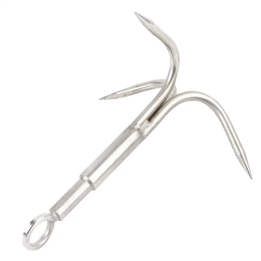 

Climbing Anchor Hook Stainless Steel Three Anchor Hooks Black Portable Mountaineering Climbing Claw Durable Outdoor Tools