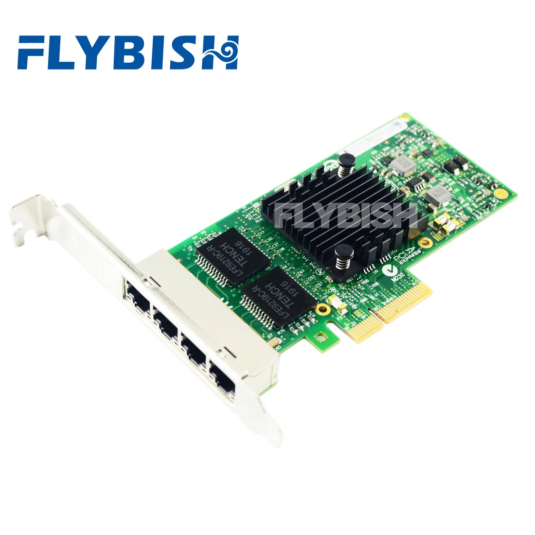 Flybish I340-T4 E1G44HTギガビットイーサネットサーバアダプタpci express X4  1グラムクアッドポートネットワークカードインテル82580EBチップ