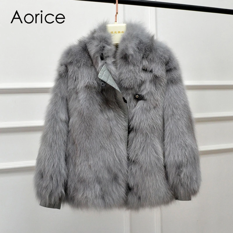 

Aorice women winter leisure real fox fur overcoat warm jacket girl coat lady jacket overcoat CT939