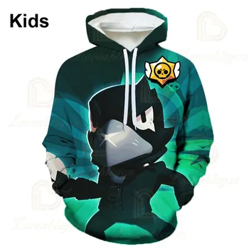 

Browling Boys Girls 3D PRIMO MORTIS Thin Hoodie Crow Spike Leon Shelly Hoodie Kids Game Anime Star Hoodie Birthday Gift