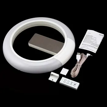 

12 Inch Temperature Digital Display RGB LED Mirror Clock Hanging Clock with Alarm Snooze Function for Home Office Use