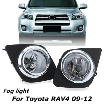

Pair Front Bumper Fog Light For Toyota RAV4 2009 2010 2011 2012 Fog Light Assembly Plating Lamp Cover Waterproof light bulb H11