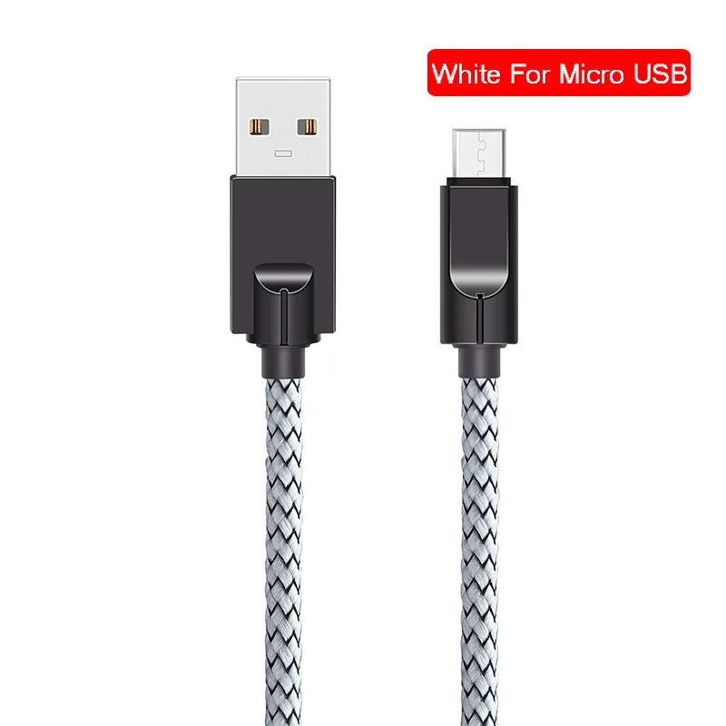 Кабель usb type C для samsung Note10+ A50 Быстрая зарядка type-C кабель для зарядки мобильного телефона USB C кабель Micro USB данные андроида - Цвет: White-Micro