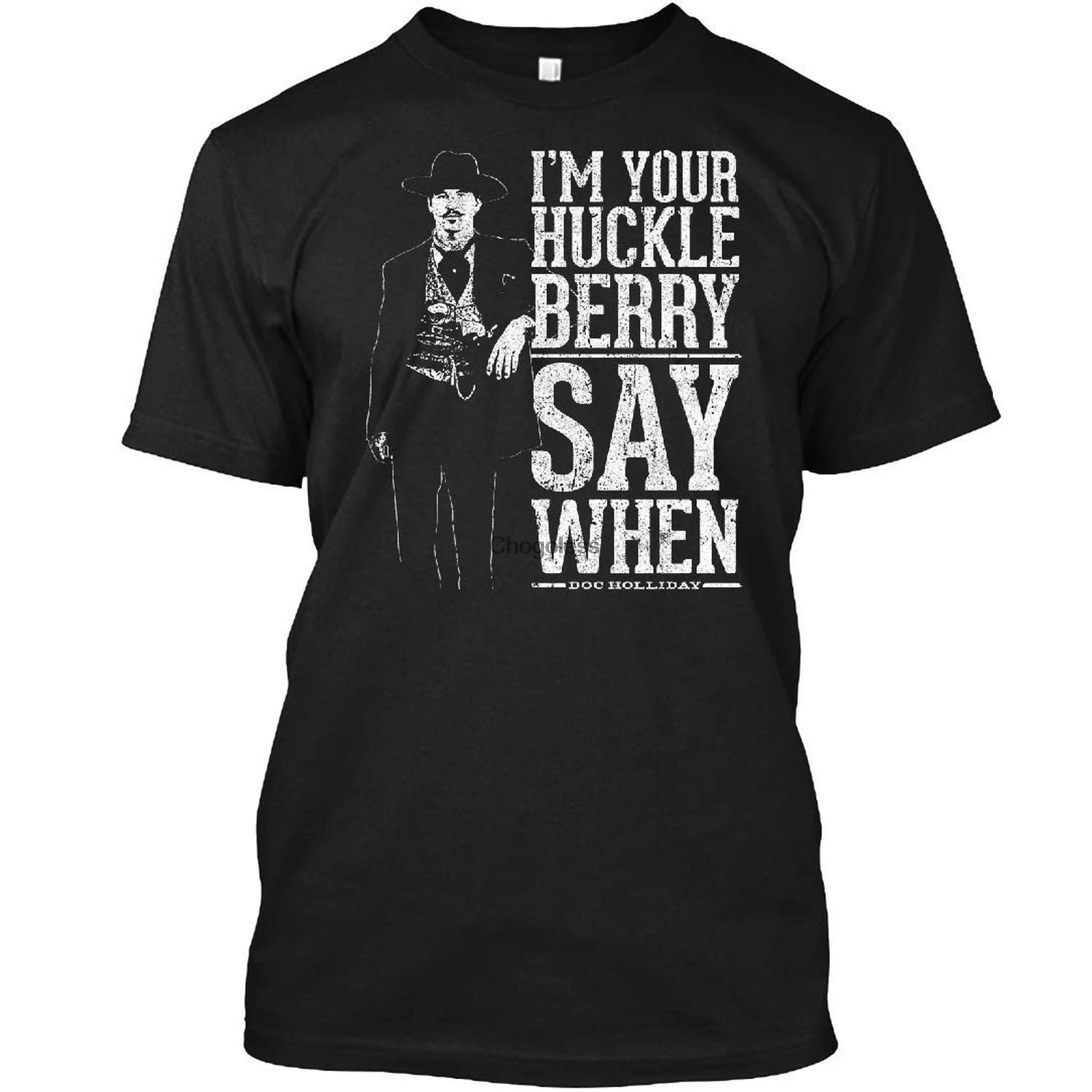 I M Your Huckleberry надпись Когда 13 DMN черная футболка | Мужская одежда