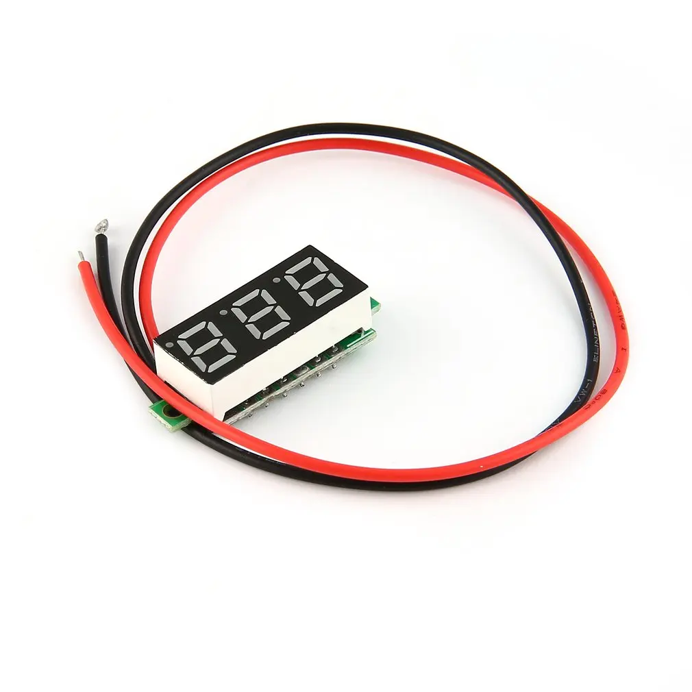 1/2pcs 2.5-30V 0.28in 2 Wire LED Digital Display Panel Voltmeter Electric Voltage Meter for Auto Battery Car Motorcycle