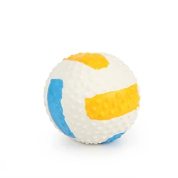Rugby - Inspired Small Dog Squeaky Toy with Cotton Filling and Latex Exterior - L (Volleyball)