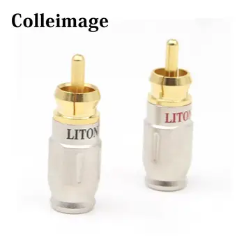 

Colleimage HiFi 4pcs Hi-End LITON RCA Male Plug HIFI RCA Plug Hi-end A/V Connector For Diy Audio Cable RCA Socket Connector