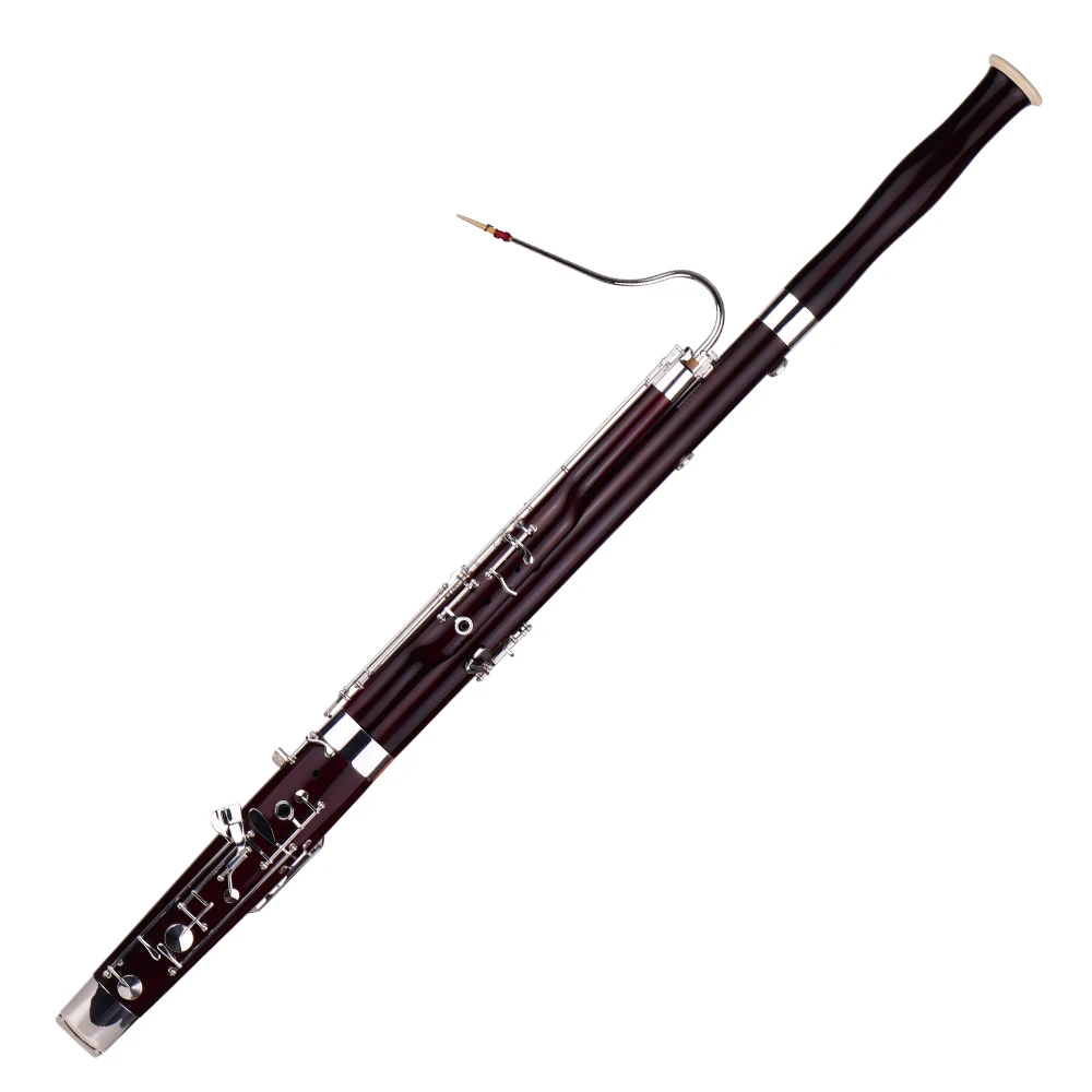 Ammoon Профессиональный C Ключ Bassoon клен тела мельхиоровая ключи с серебристым напылением деревянный духовой инструмент с тростниковыми перчатками