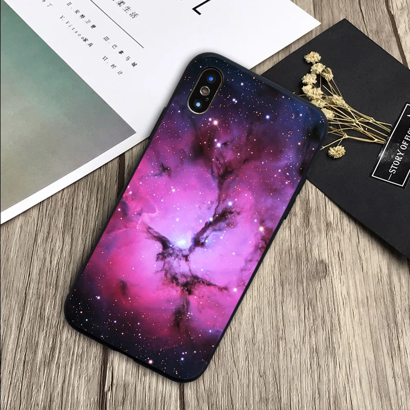 Красочный Космический Чехол для galaxy Вселенная чехол мягкий силиконовый черный чехол для телефона iPhone 5 5S SE 6 7 8 plus X XR XS Max 11 PRO Max