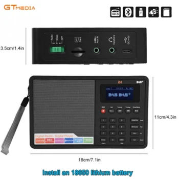 

GTMEDIA D1 Portable Radio FM DAB stereo/ RDS Multi Band Radio Speaker with LCD Display Alarm Clock Support Micro SD TF Card