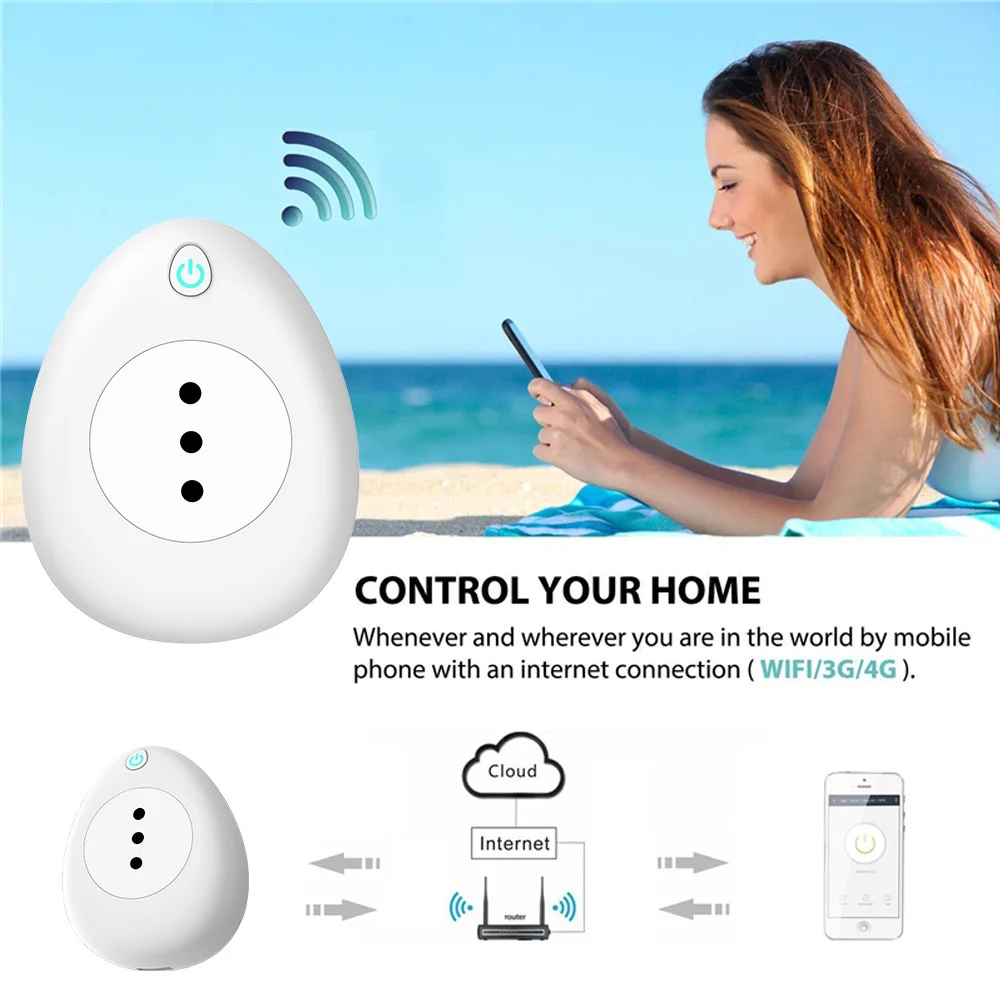 Умная розетка Wi Fi 15 А Италия Чили голосовое управление работает с приложением Google