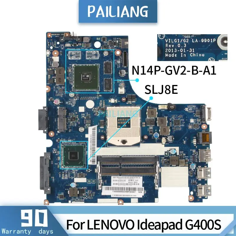 PAILIANG-placa base para ordenador portátil, placa base para LENOVO Ideapad G400S Core SLJ8E N14P-GV2-B-A1, VILG1/G2 LA-9901P, tesed DDR3