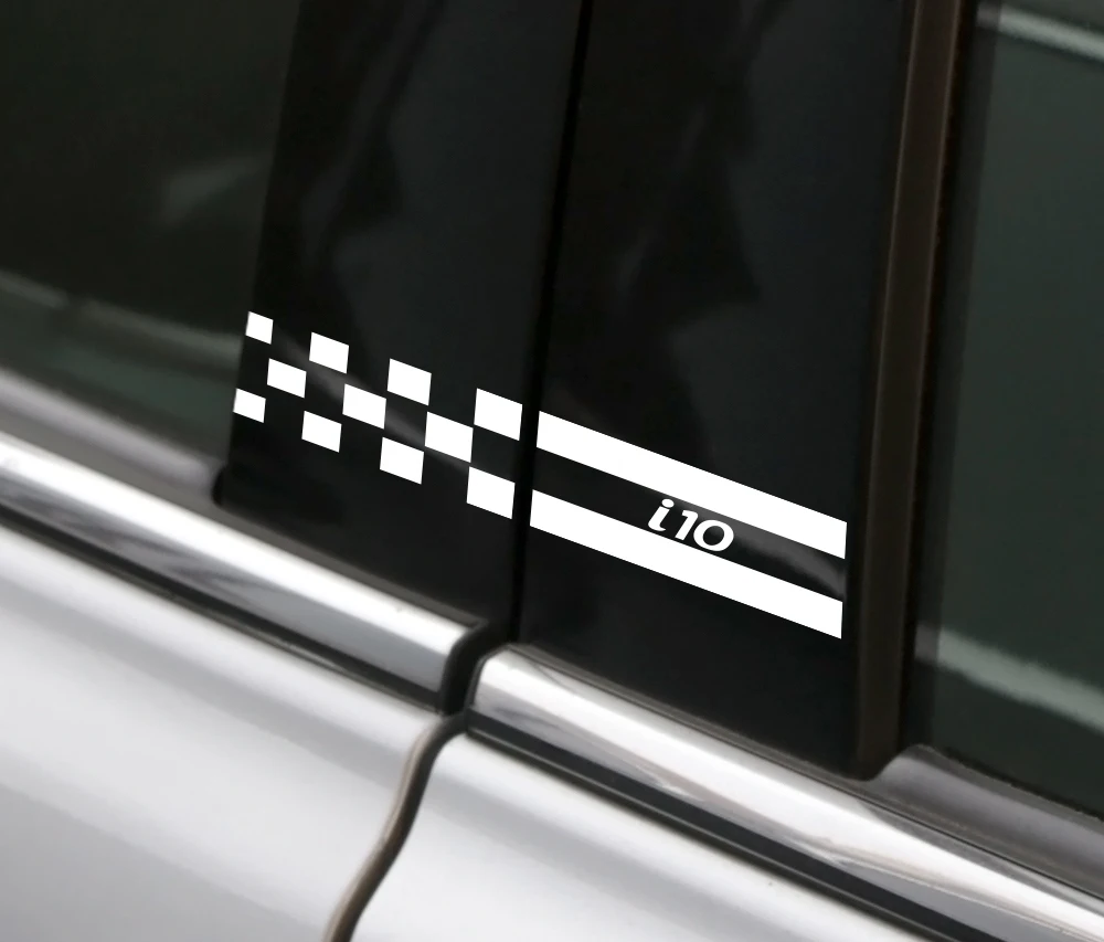 2PCS Auto Window B Pillars Trim Covers Sticker Car Column External Decorative Car Decal Stickers For Hyundai i10 Car Accessories (1)
