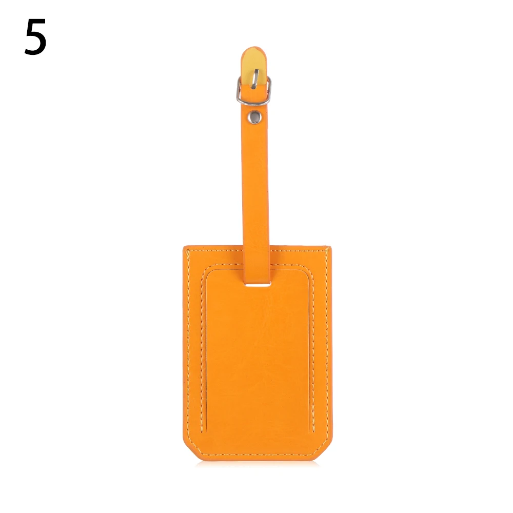 Portable PU Leather Luggage Bag Tag Travel Accessories Suitcase Label Tags Name Card Personality ID Address Tags Bag Accessorie - Цвет: 05