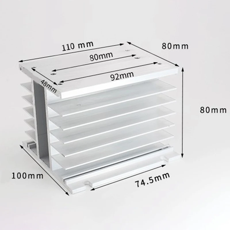 3 фазы теплоотвод 80X110X100mm для SSR твердотельные реле Алюминий радиатора|Детали