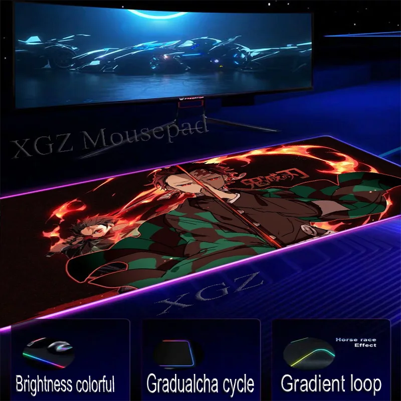XGZ большой RGB коврик для мыши черный замок край анимированный призрак компьютерный клинок стол коврик скорость резиновая нескользящая 900x400/800x300