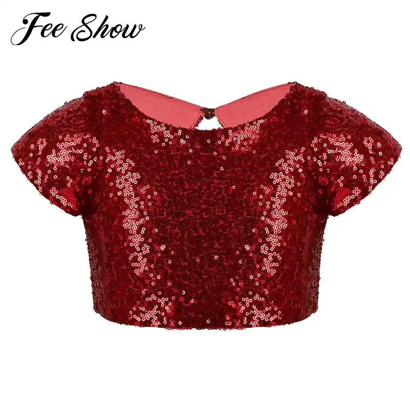red sequin crop top dance