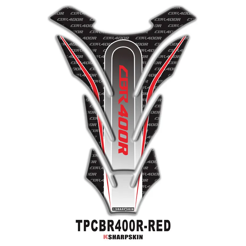 Мотоцикл 3D Edge Гель Защита Танк чехол Fishbone наклейка мото топлива наклейка для HONDA CBR400R - Цвет: K-TP-CBR400R-RED