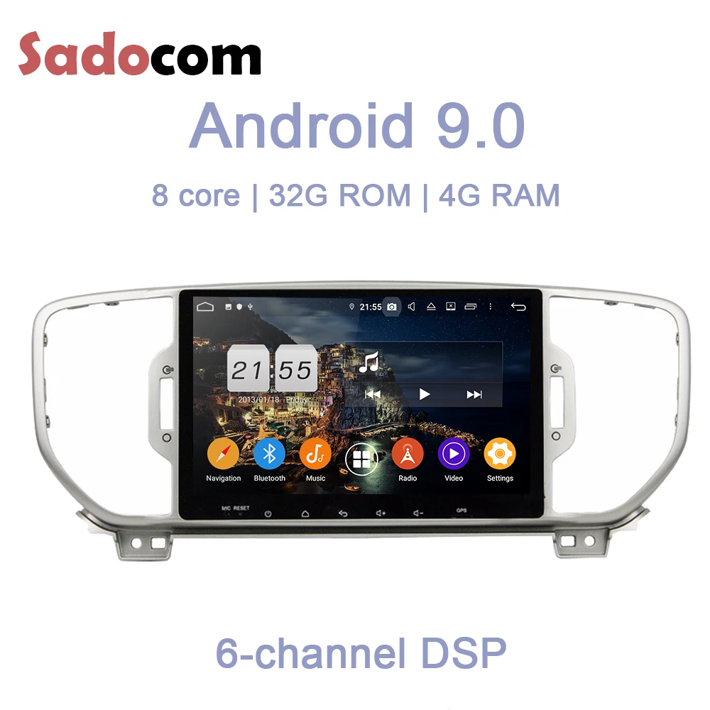 TDA7851 Android 9 0 8 ядер 4 Гб ОЗУ + 32 ГБ автомобильное радио Wi Fi gps Glonass карта Автомобильный