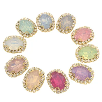 

23x18mm 10pieces/lot Rhinestone Sew on Stones and Crystals with Claw for Craft Flat back Applique Glue on Rhinestone Cristal