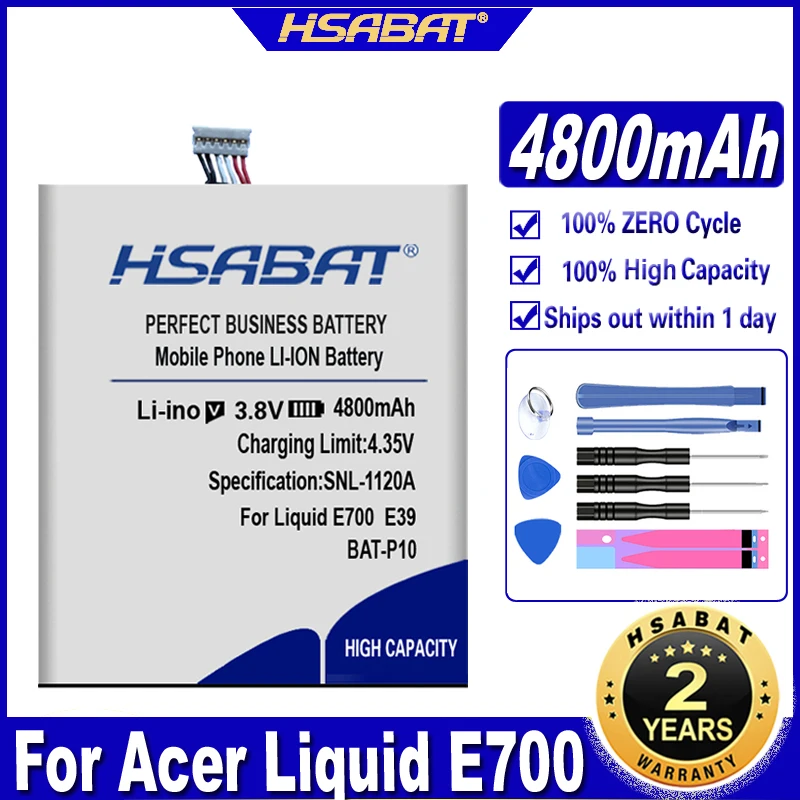 Аккумулятор HSABAT 4800 мАч BAT-P10 для Acer Liquid E700 Triple E39 PGF506173HT | Мобильные телефоны и