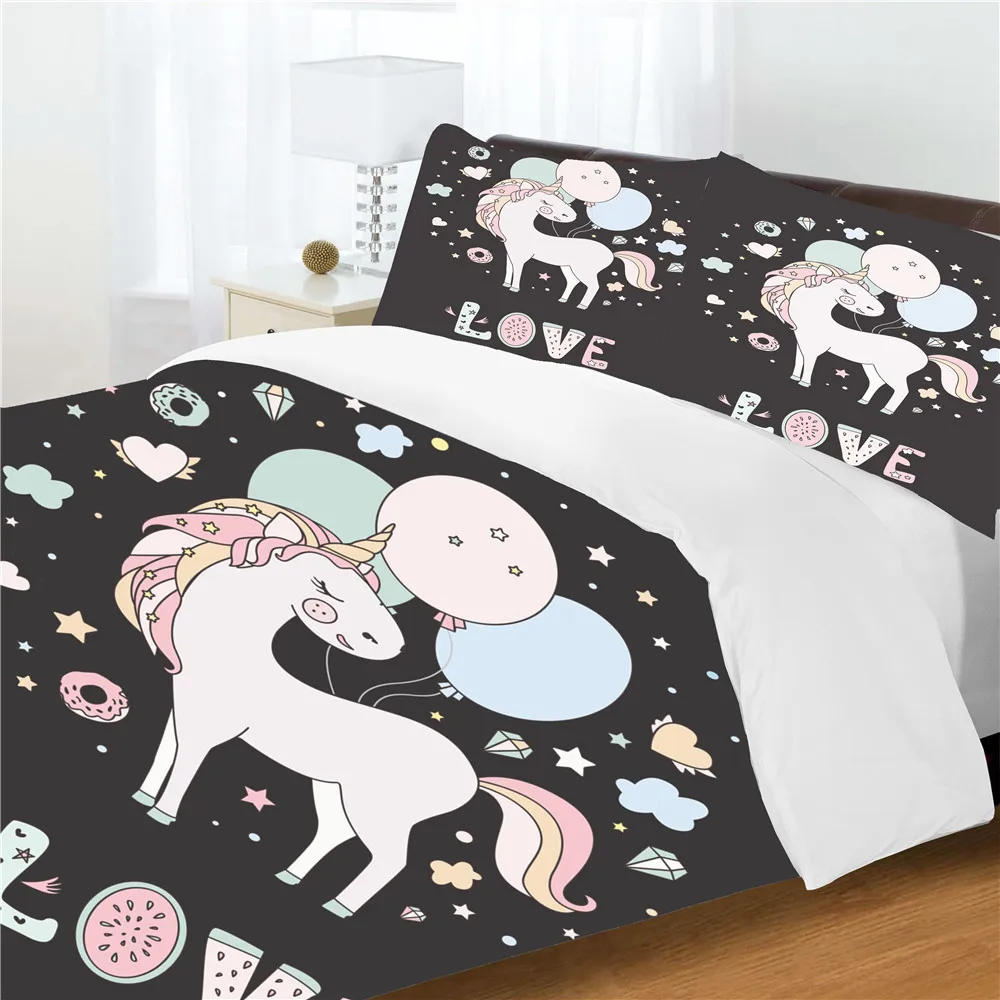 

Double Duvet Dover Bedding Clothes Unicorn Bedding Sets Home Textiles with Pillowcase King Single Size Bedroom Coverlet