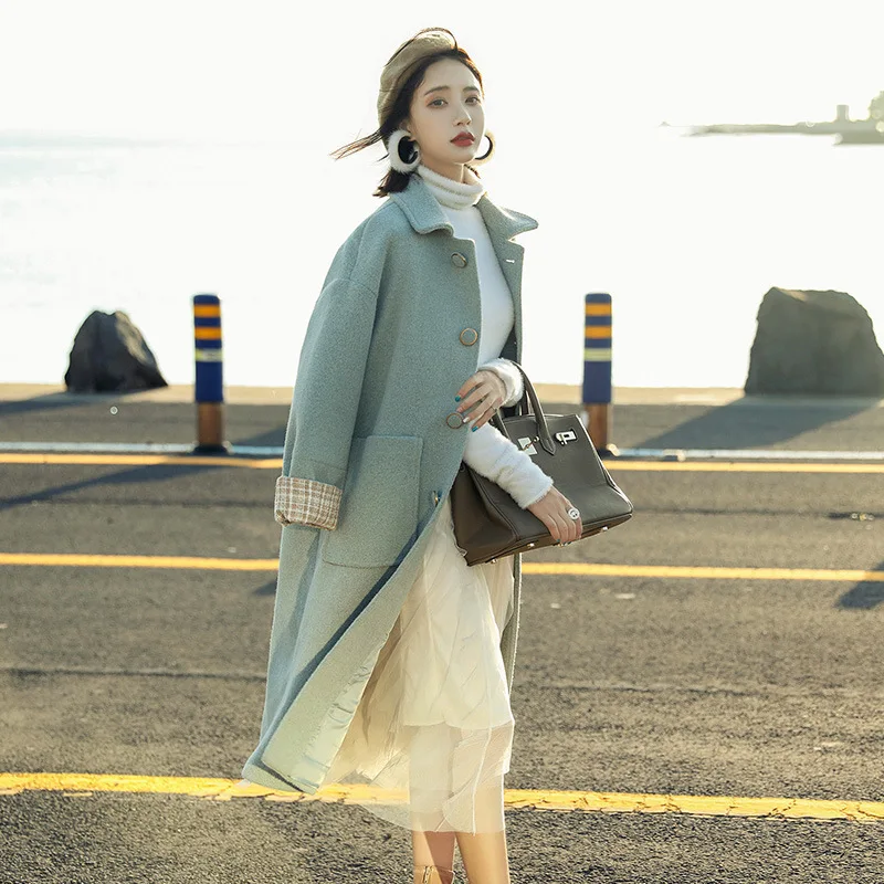 

Woolen Jacket Women's Woolen Overcoat Mid-length 2019 New Style Autumn And Winter Korean-style Nizi Slim Fit-Style Long over-the