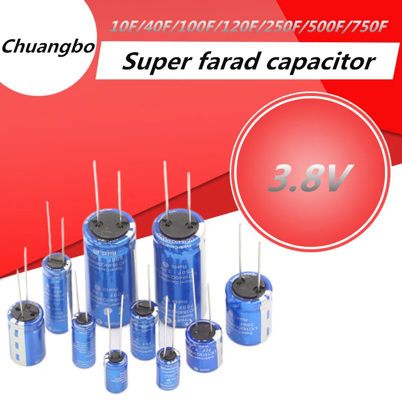 Super Condensatore 3.8V 10F/40F/100F/120F/250F/500F/750F Condensatore Farad Condensatore Agli Ioni Di Litio