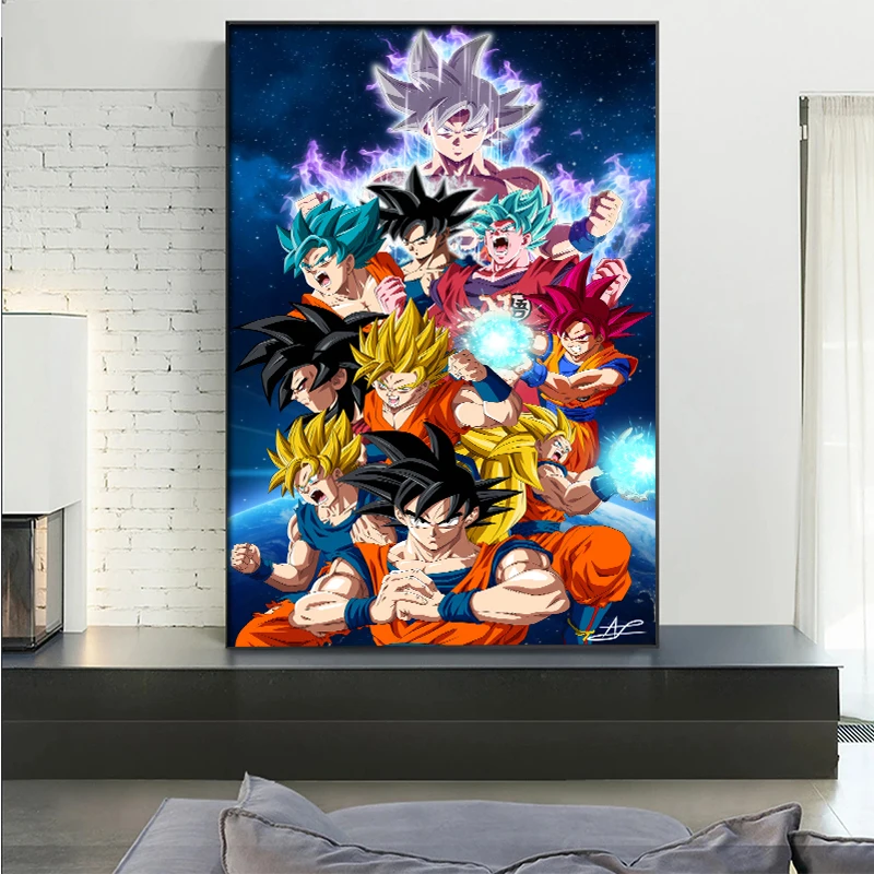 Плакат Bandai Dragon Ball Goku Super Saiyan художественный плакат для гостиной спальни украшение