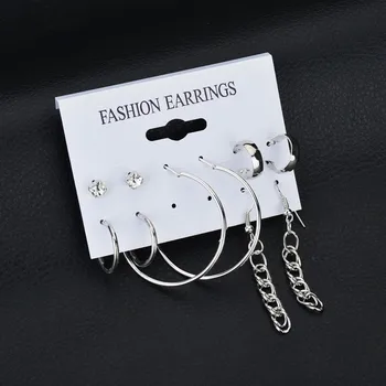 

Women Fashion Earring Set Combination Of 5 Sets Jewelry Accessories Oorbellen Exquisite Earrings Ornaments Pendant Bijoux